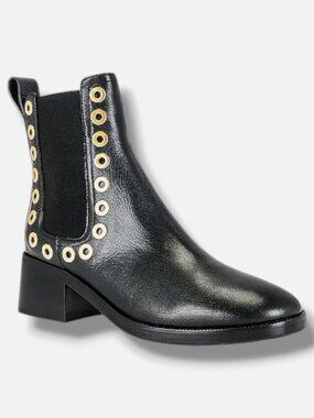 See by Chloe Women's Black Lexy Grommet Chelsea Booties Shoes Size EU:38 US:8